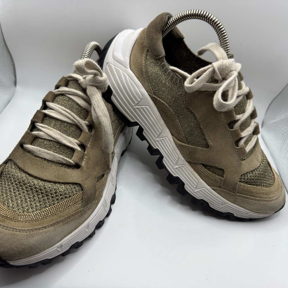Brunello Cucinelli Shimmering Gold Sneakers